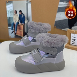 保暖防滑皮毛一体短筒棉鞋 厚底雪地靴女冬季 加绒加厚棉靴2025新款