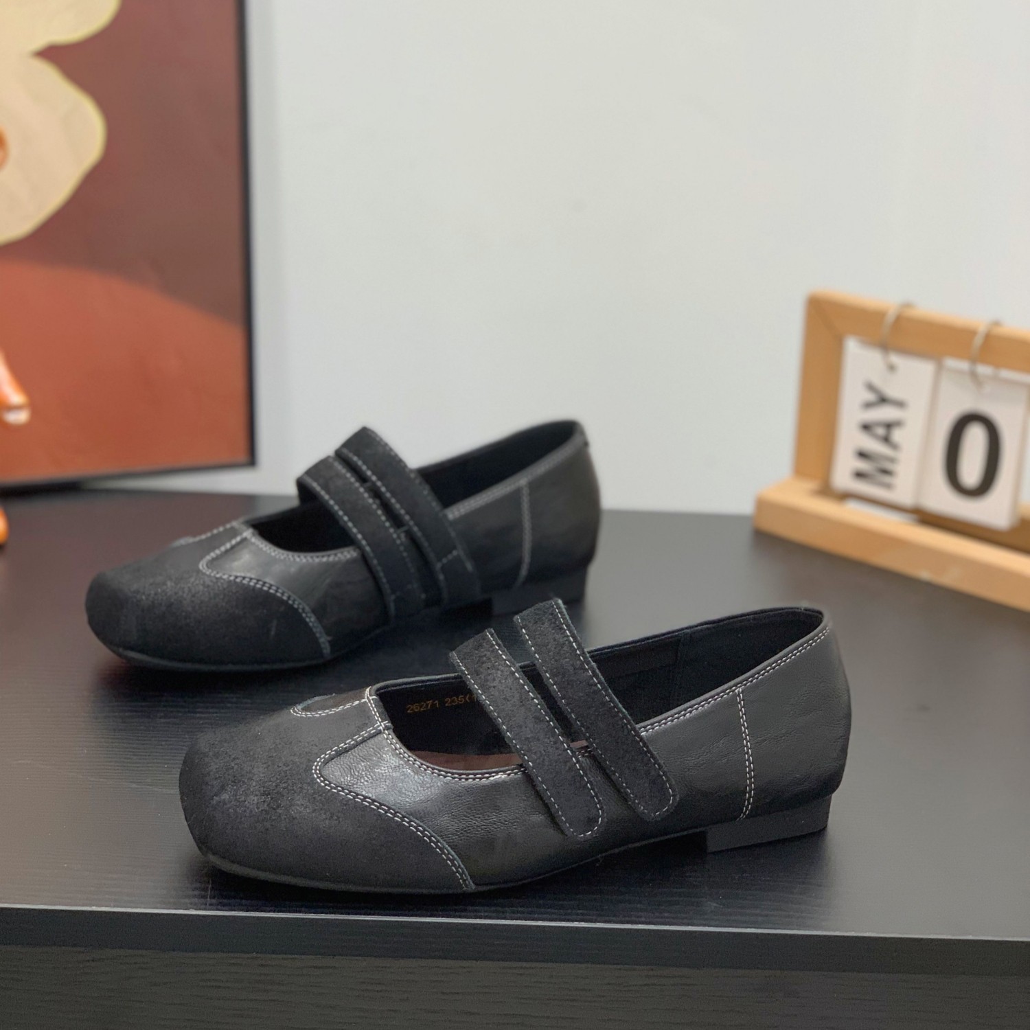 复古一字带魔术贴玛丽珍单鞋女2026春新款奶奶鞋方头平底芭蕾舞鞋,女鞋,玛丽珍鞋,淘宝优惠券,粉丝福利购,淘宝优惠卷