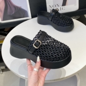 一脚蹬懒人罗马凉拖鞋 新款 女2026夏季 超火复古镂空编织包头半拖鞋