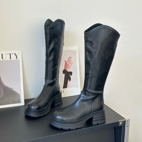 小个子增高6cm显腿直不过膝长靴