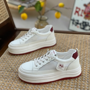 小白鞋女夏季薄款休闲网鞋2024新款网面透气真皮百搭软底运动板鞋