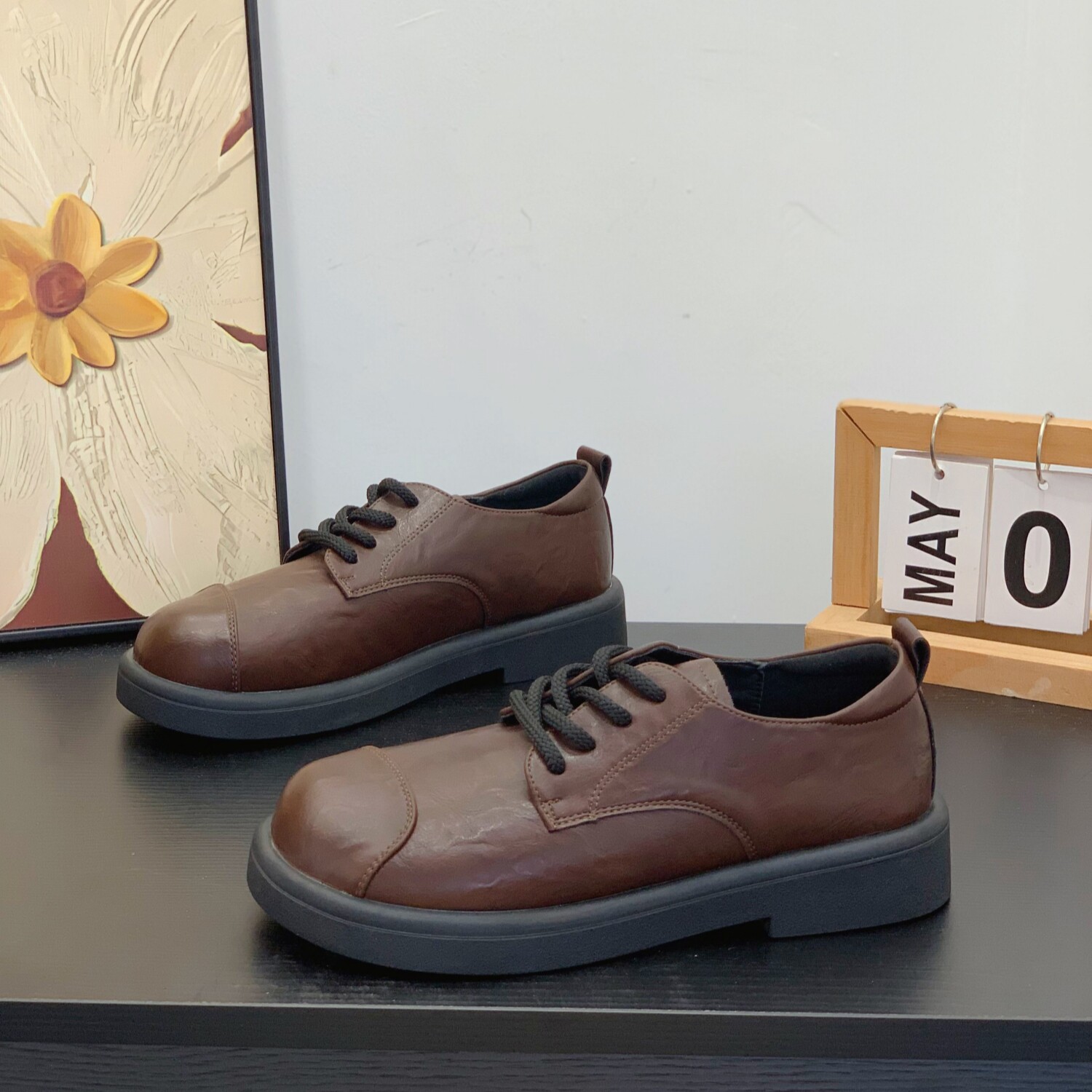 软面软底复古时尚感学院风乐福鞋