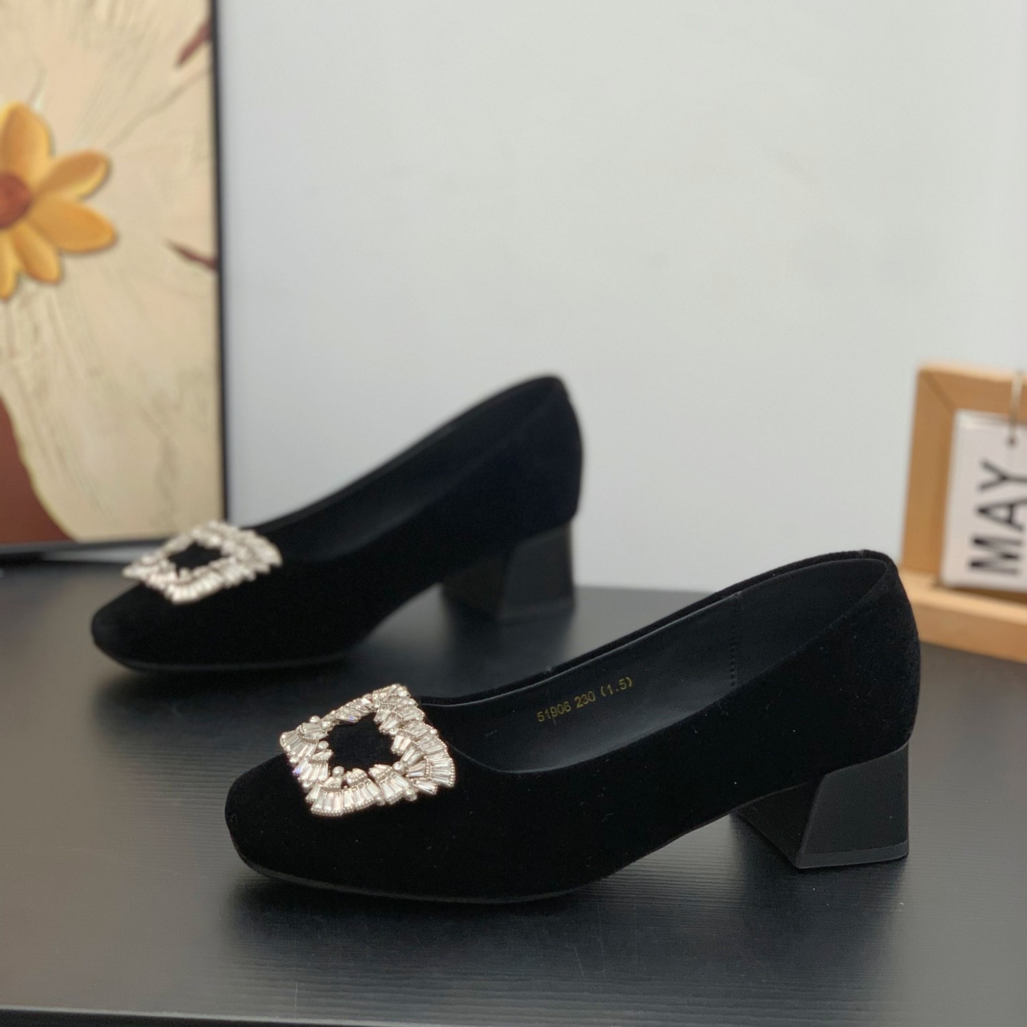 复古绒面小香风浅口单鞋女2026春季新款法式气质粗跟方头玛丽珍鞋,女鞋,玛丽珍鞋,淘宝优惠券,粉丝福利购,淘宝优惠卷