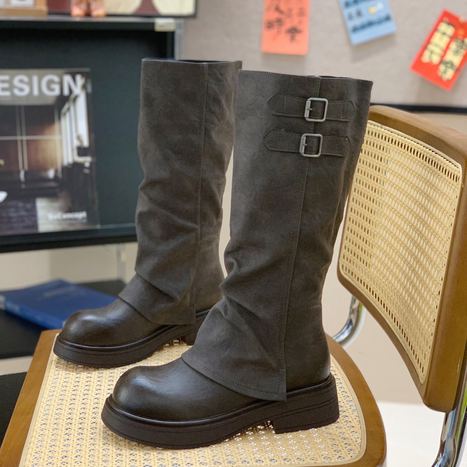 韩版时尚百搭高级感潮流炸街长靴