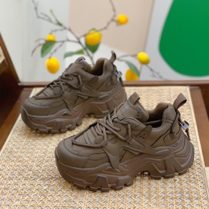 复古炸街真皮老爹鞋女2023新款秋冬小众设计感厚底增高运动休闲鞋