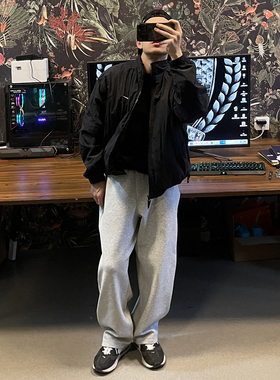 bboy 360克 加肥加大嘻哈直筒运动裤old school加肥阔腿卫裤