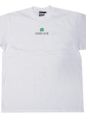 bboy宽松简约街头old school重磅hiphop街舞美式小领口短袖T恤