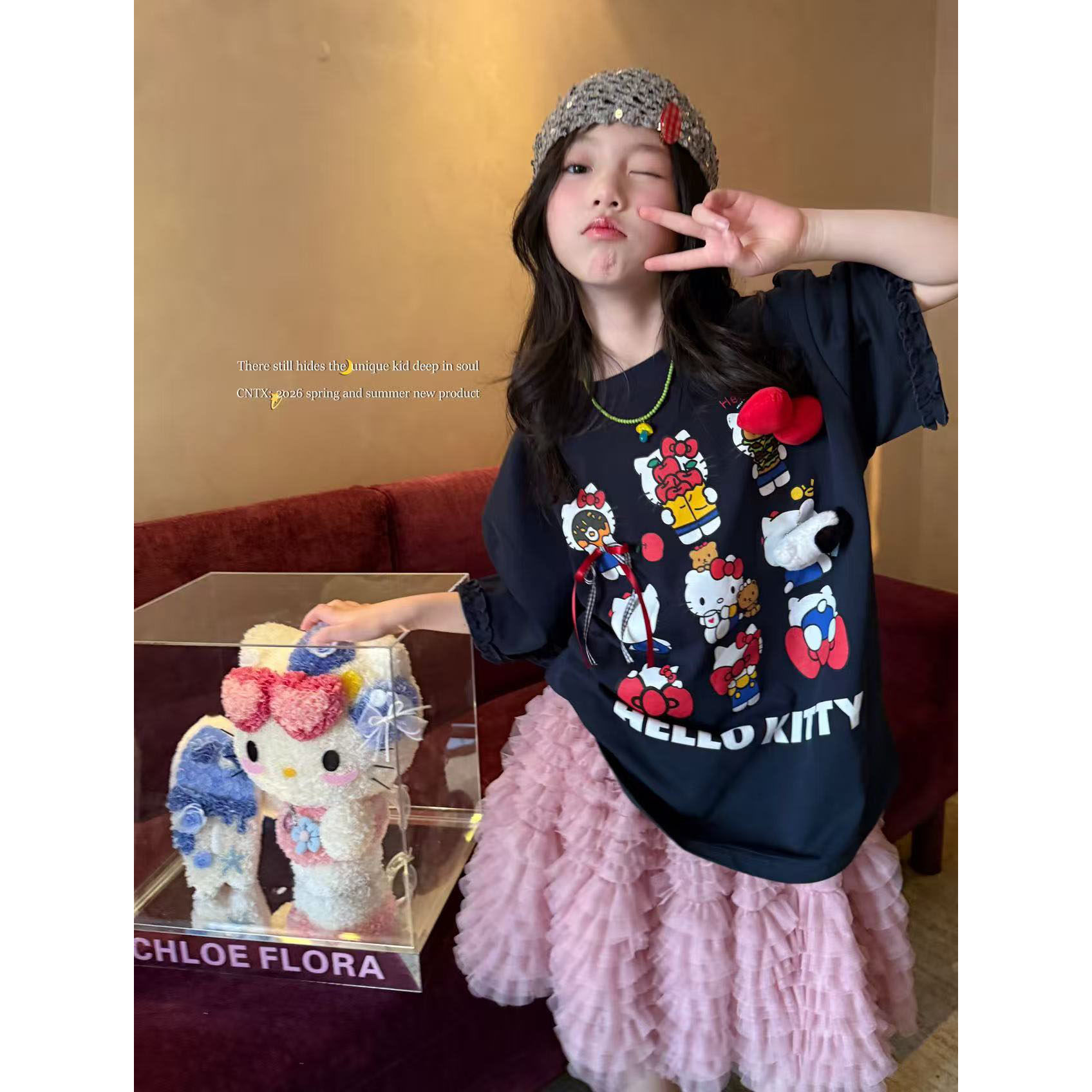 2026新款春秋季女童可爱甜美公主裙千层蛋糕篷蓬裙纱裙半身裙短裙