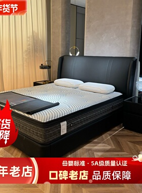 现代简约真皮床头层牛皮主卧床黑色双人床高端大气意式极简皮床