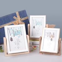 Крутящаяся двусторонная деревянная фоторамка, фотография, зеркало, DIY, 6 дюймовая