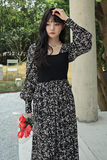 M131P125K1782022秋装新款针织拼接碎花连衣裙，女装连衣裙，浙宝088