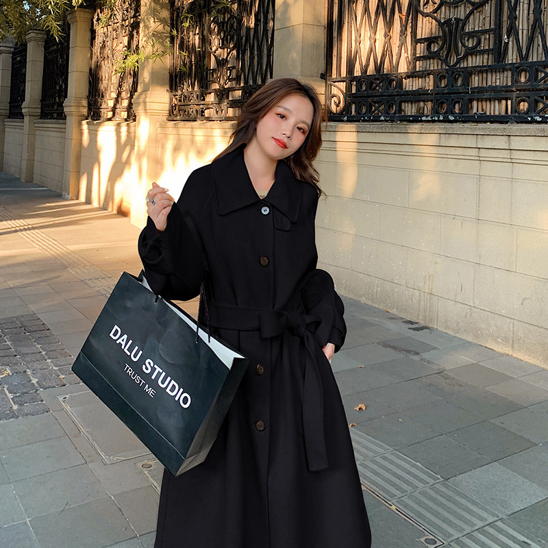 现货M018P175K268冬装新款中长款毛呢大衣加外套,女装毛呢外套,浙宝088