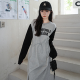 现货M139P130K1882022秋装新款撞色卫衣连衣裙，女装连衣裙，浙宝088