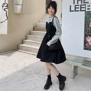 时尚撞色长袖卫衣连衣裙春秋女装2025新款春装时尚气质温柔裙子冬图片