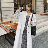 外套女女神显瘦风衣女装秋季春季宽松型中长款立领春秋气质长袖，女装西装，浙宝088