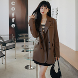 现货M152P135K1882022秋装新款双排扣PU西装皮衣外套，女装皮衣，浙宝088