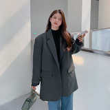版型chao正!灰色西装外套女春秋免烫高级感百搭气质休闲西服，女装西装，浙宝088