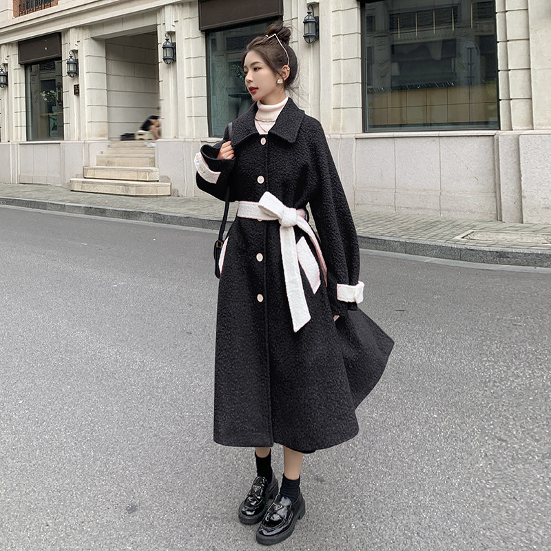 现货M201P180K2682022冬装新款圈圈呢撞色大衣毛呢外套,女装毛呢外套,浙宝088