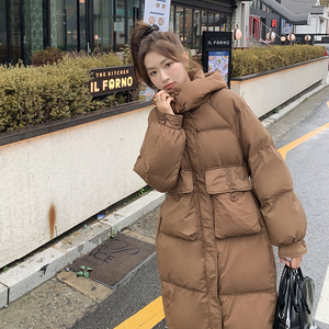 设计感连帽羽绒服女2024冬季新款高级感炸街收腰显瘦白鸭绒面包服图片