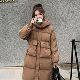 设计感连帽羽绒服女2024冬季新款高级感炸街收腰显瘦白鸭绒面包服，女装羽绒服，浙宝088