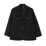 韩版宽松西装外套女春秋2025年新款气质简约时尚休闲黑色西服炸街，女装西装，浙宝088