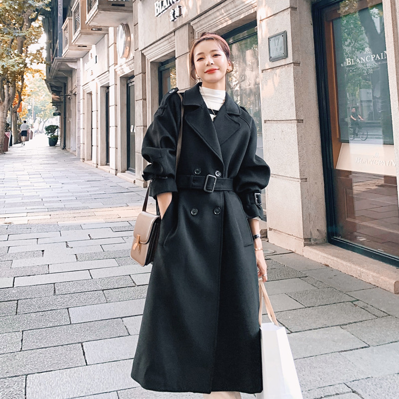 现货赫本风毛呢收腰中长款2021冬季新款加棉大衣X863P155控248，女装毛呢外套，浙宝088