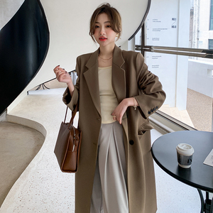 韩版长款风衣女春秋2025年新款春装英伦风宽松显瘦大衣西装外套潮图片
