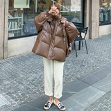 高级感PU皮短款羽绒棉服女冬2023年新款韩系小个子棉袄棉衣厚外套，女装棉衣/棉服，浙宝088