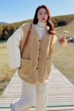 出货中M225P185K268羊羔毛拼接衣服送围巾，女装棉衣/棉服，浙宝088
