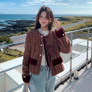 新款轻薄短款羽绒服女小香风2024冬高端羽绒内胆90绒宽松盘扣外套图片