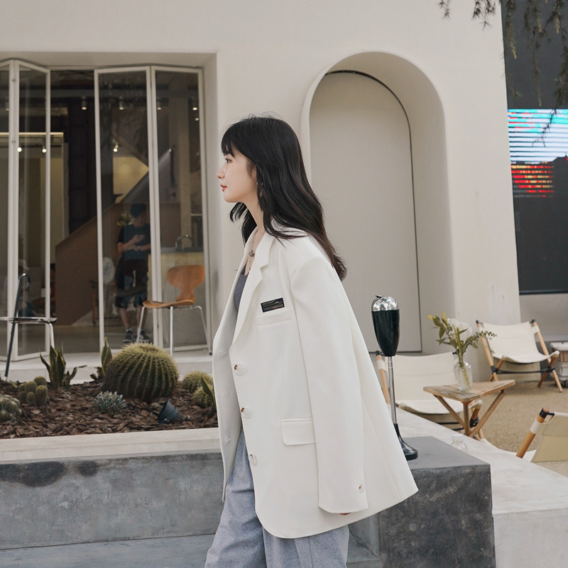 出货中X1063P120K1782021春秋装学院风贴标小西装外套女，女装西装，浙宝088