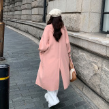 现货M220P275K4182022牛角扣双面毛呢外套中长款大衣，女装毛呢外套，浙宝088