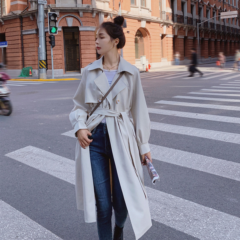 现货X1062P145K1982022秋季新款中长款泡泡袖风衣外套大衣，女装风衣，浙宝088