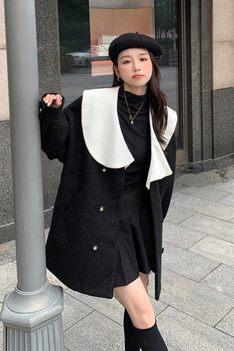 出货M206P175K2682022冬装新款小香风毛呢中长款外套,女装毛呢外套,浙宝088