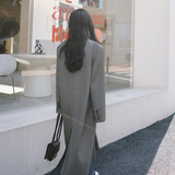 现货M157P145K1992022新款小西装过膝超长款单排扣外套2色，女装西装，浙宝088