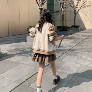 chic撞色短款小香风棒球服外套女春秋2025新款独特超好看夹克上衣图片