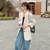 韩版米白色气质休闲小西装外套女春秋2025新款高级感气场强大西服，女装西装，浙宝088