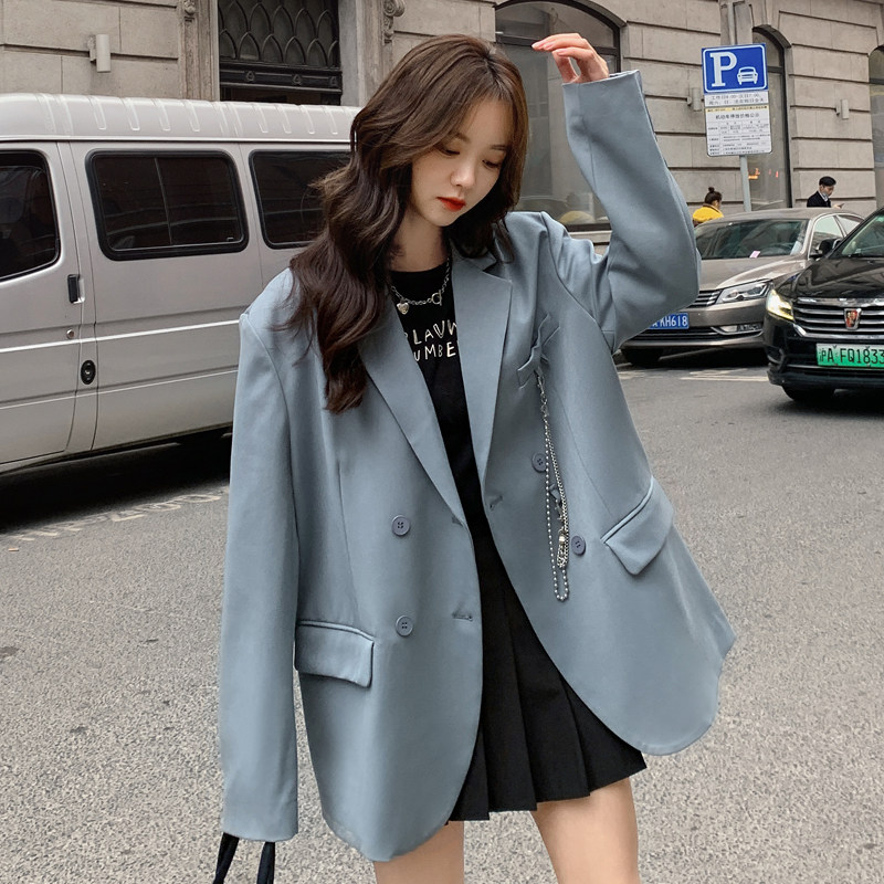 X1078P120K178 2021春秋新款链条双排扣西装图片