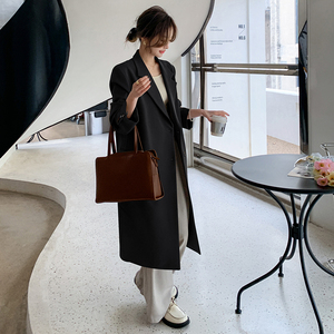 韩版长款风衣女春秋2025年新款春装英伦风宽松显瘦大衣西装外套潮图片