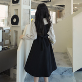 现货M127P115K1682024春秋装撞色拼接长袖花边连衣裙，女装连衣裙，浙宝088