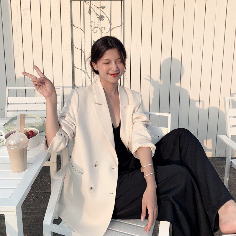 大量现货X838P105k1682024春装新款双排扣小西装外套，女装西装，浙宝088