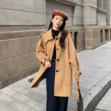 现货M230P225K3582022冬装新款中长款双面毛呢外套羊毛大衣，女装毛呢外套，浙宝088