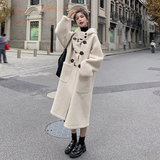 出货M205P185K2782022冬装羊羔毛连帽外套中长款大衣，女装毛呢外套，浙宝088