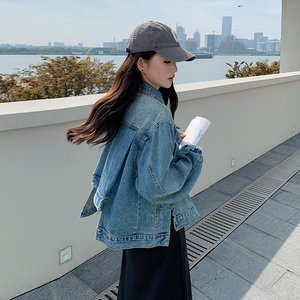 现货  M652P145K198  2024春秋装新款不规则牛仔外套女图片