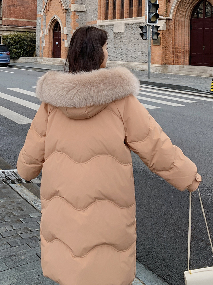 现货M360P425K588羽绒服90真毛领2024冬装连帽长款外套,女装羽绒服,浙宝088