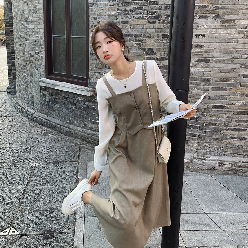 出货中M663P115K1682024春秋装新款假两件撞色连衣裙,女装连衣裙,浙宝088