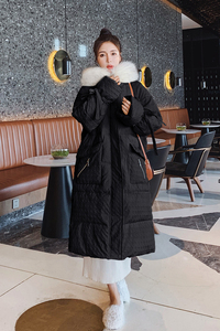 现货 X929 P185 K268 2022冬装新款中长款大毛领衣服3色图片