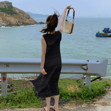 出货无差价M618P75K1382024夏装直筒高品质无袖中长款连衣裙，女装连衣裙，浙宝088