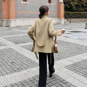 休闲职业卡其色西装外套女春秋2025年新款高端气质女神范修身西服图片
