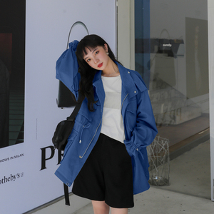 现货X832 P120K178 2022春秋新款4个立体口袋工装风衣收腰外套女图片